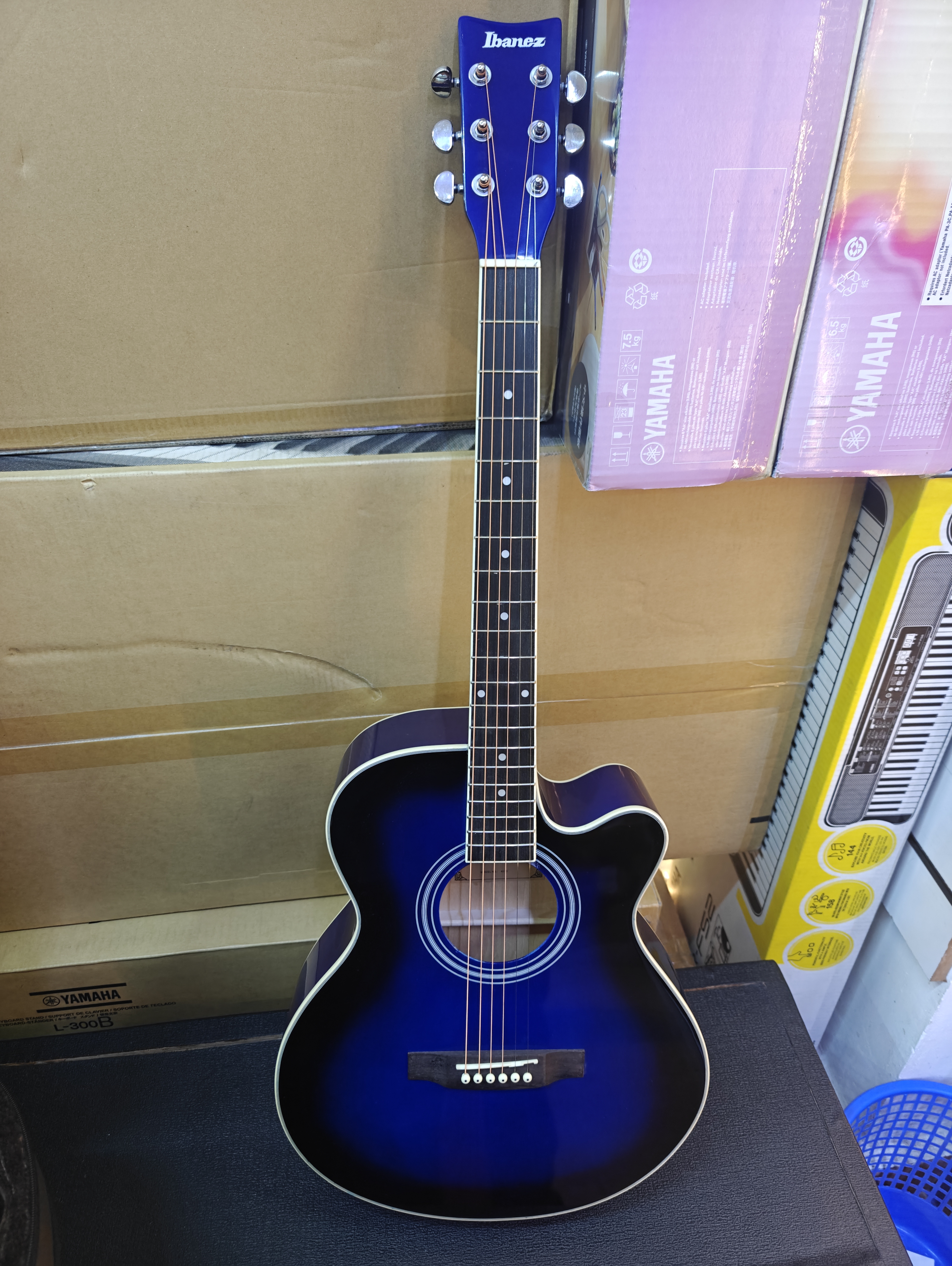 Ibanez semi acoustic guitar with plug in blue color