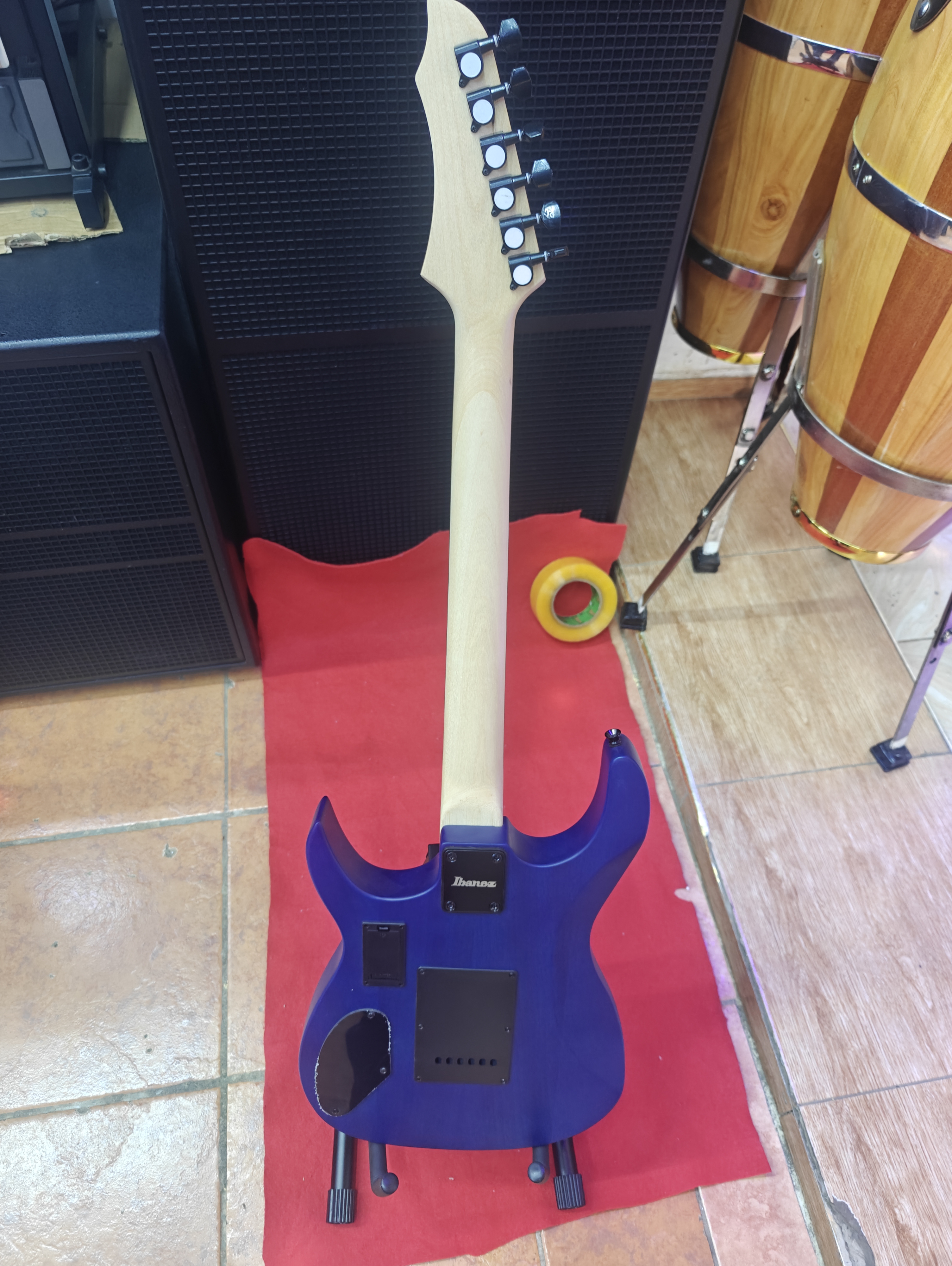 Ibanez active electric guitar with high-output active pickups, fast maple neck, and modern double-cutaway body.