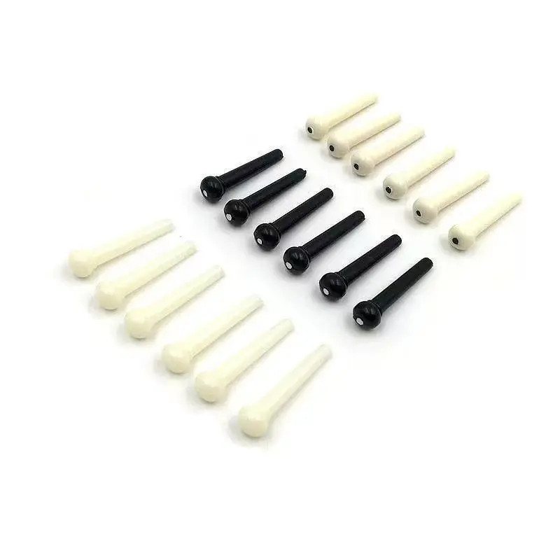 Acoustic Guitar Bridge Pins Set of 6 | Black & Ivory | Musicland Music Shop