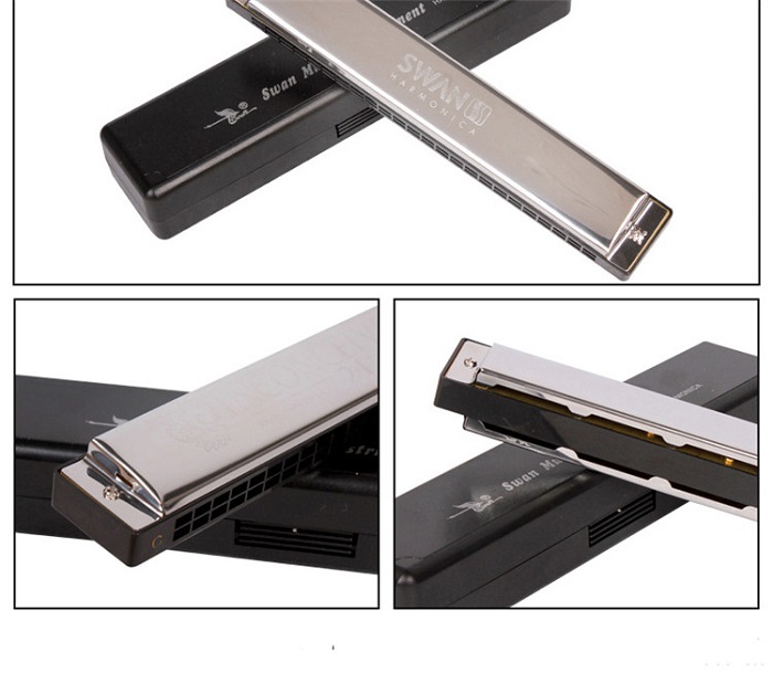 SWAN SW24 Personalize 24 Holes C Key Mouth Organ Harmonica Good Quality Harmonica With Plastic Box