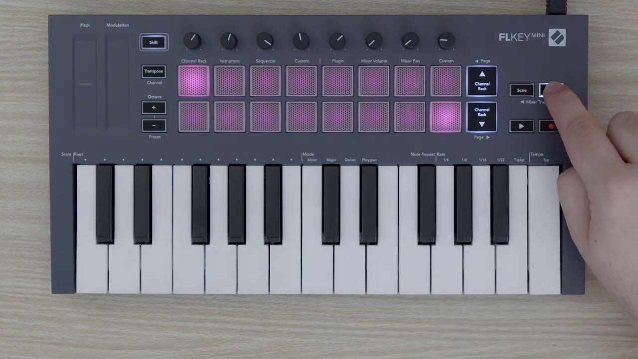 Novation FLkey Mini 25-Key USB MIDI Keyboard Controller with RGB Pads and FL Studio Integration