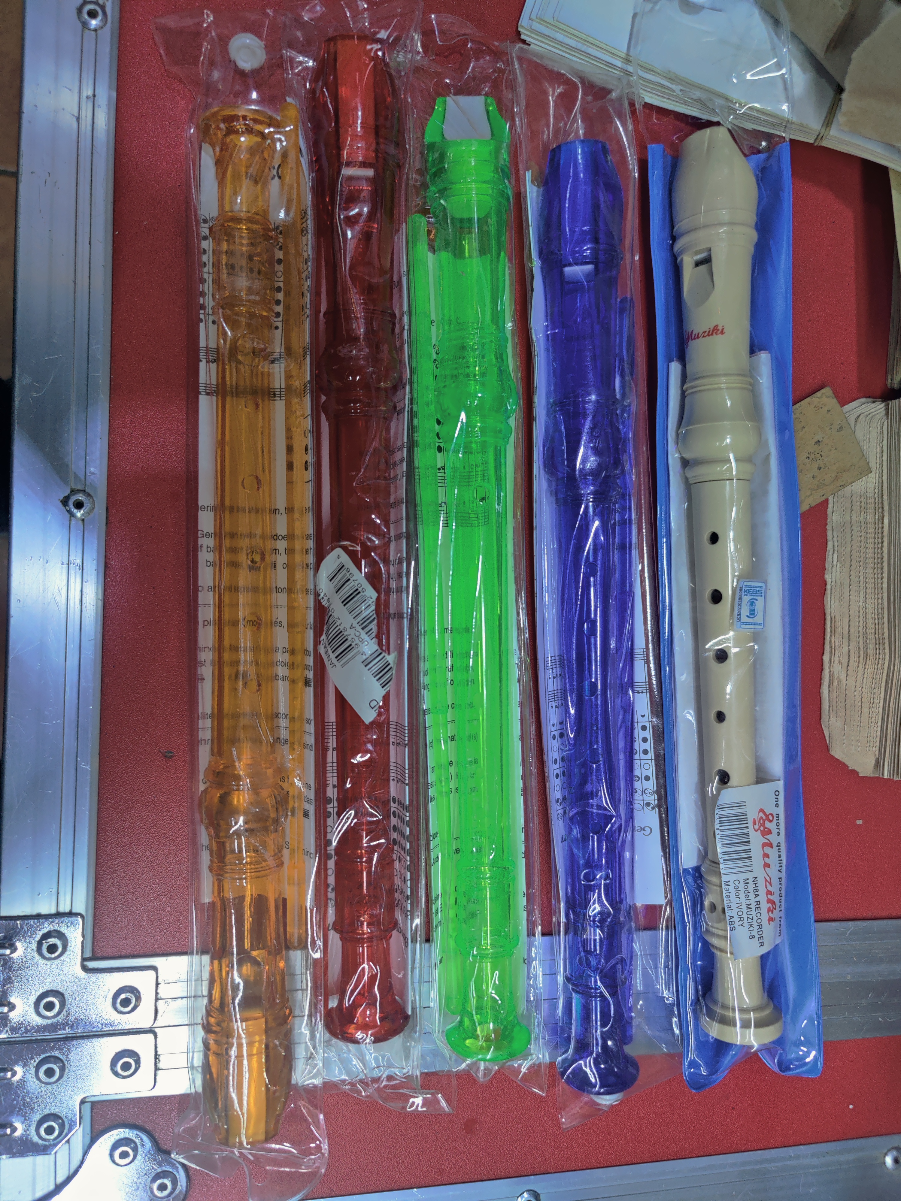 School Descant recorders Bright colors make the instrument engaging and easy to identify, which is highly popular in primary schools and early-learning music programs.Durable: Made of hard ABS plastic, they can withstand drops, are easy to wash, and hold up well to frequent transport in school bags.Accessories Included: They usually come bundled with essential beginner tools