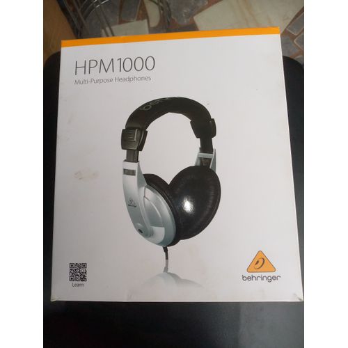 Behringer HPM1000 stereo headphones with 20Hz-20kHz frequency response, comfortable over-ear design, and clear sound for studio monitoring, recording, and music listening.