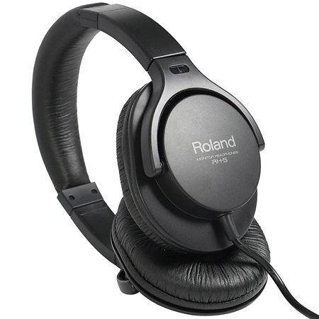Roland RH-5 Studio Monitoring Headphones with 40mm drivers, closed-back design, comfortable fit, and accurate sound for recording, digital pianos, electronic drums, and music production.