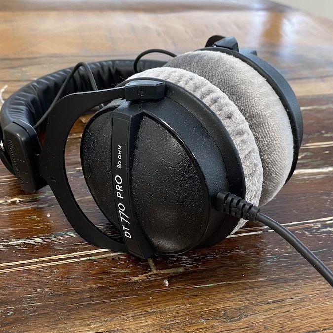 Beyerdynamic DT 770 PRO studio monitoring headphones with closed-back design and premium comfort for professional audio production.