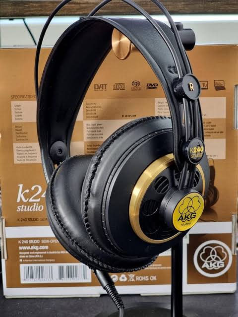AKG K240 Studio semi-open professional over-ear headphones for studio monitoring and music production.